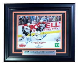 Eric Lindros John Leclair Signed Framed 8x10 Philadelphia Flyers Photo BAS - $184.29