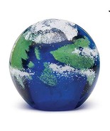 New Hand Blown Glow in the Dark Glass Green Earth Paperweight Green Blue... - £38.78 GBP