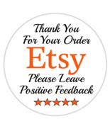 48 Etsy Thank You Envelope label Seals mailing stickers 1.2/3&quot; ROUND - $9.16 CAD