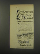 1956 Sexton Quality Foods Ad - So easy to serve.. and every meal a feat! - £14.54 GBP