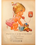 Bell Telephone System Long Distance Baby Teddy Bear Lunch -1961 Vintage ... - €8,54 EUR