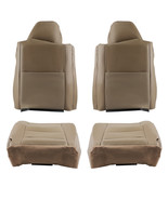 4pcs Leather Seat Cover Tan Fit For Ford F250 F350 Super Duty Lariat 200... - £71.87 GBP