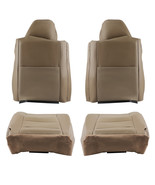 4pcs Leather Seat Cover Tan Fit For Ford F250 F350 Super Duty Lariat 200... - $98.76