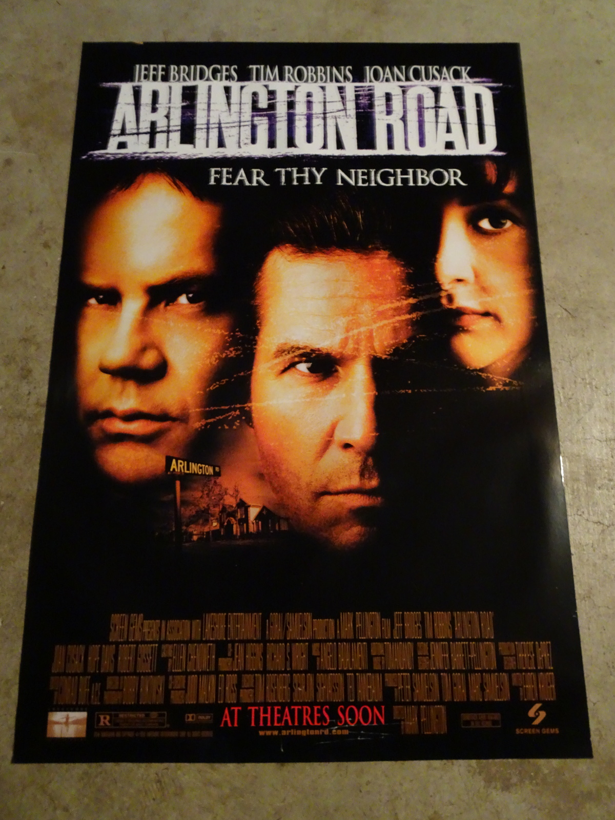 ARLINGTON ROAD - MOVIE POSTER WITH JEFF BRIDGES, TIM ROBBINS &amp; JOAN CUSACK - $20.00