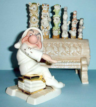 Lenox Disney Grumpy Figurine 2 PC. Set Serenade For Snow White Playing Organ New - £207.75 GBP