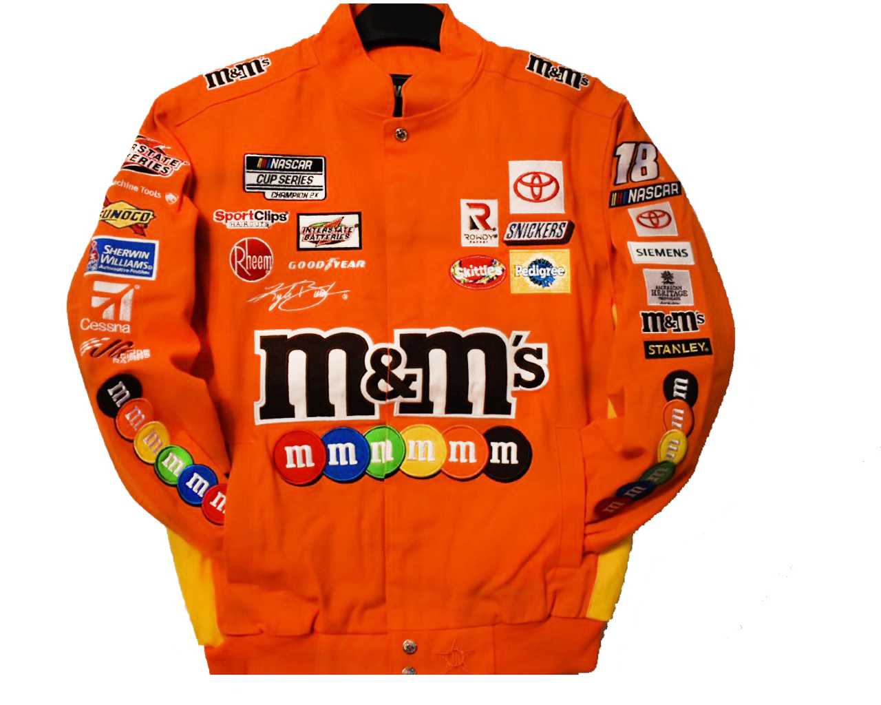  Authentic Kyle Busch JH Design M&M's Snap  Uniform Cotton Jacket  - £143.87 GBP