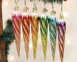 OLD WORLD CHRISTMAS SET OF 6 SHIMMERING ICICLE GLASS CHRISTMAS ORNAMENTS... - $58.88