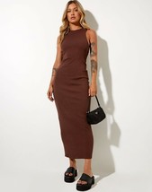 MOTEL ROCKS Sarves Dress in Rib Deep Mahogany (MR39) - £23.59 GBP