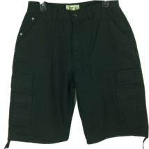 BTL Men&#39;s Black Twill Drawstring Leg Cargo Shorts (Actual Size 31) Tag Size 32 - £14.43 GBP