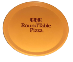 Round Table Pizza Vintage 11&quot; Camtray Serving Tray Yellow Fiberglass NICE - £31.10 GBP