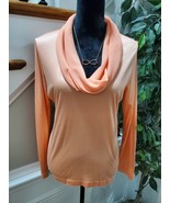 Bloomingdale&#39;s ST-Emile Women Orange Modal Cowl Neck Long Sleeve T-Shirt... - £28.68 GBP