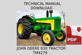 John Deere 830 Tractor Technical Manual TM4279 On DL Link - £11.35 GBP