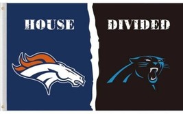 Denver Broncos and Carolina Panthers Divided Flag 3x5ft - £12.78 GBP