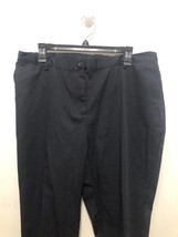 NEW Lands End Womens 16 Petite Black Cropped Pants 36X25 Cotton Polyeste... - £12.40 GBP