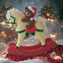 REED Rocking Horse Christmas Figure Diorama Plastic Teddy Bear Crafts Holiday - $9.89