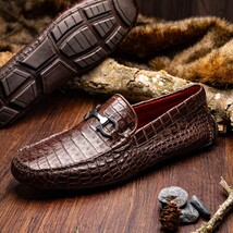 Parma Genuine Caiman Belly Slip On Bit Driving Loafers Brown image 8
