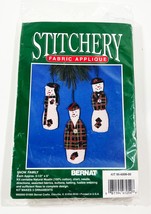 Bernat Stitchery Fabric Applique Snow Family Christmas Ornament Sewing Kit NIP - $9.74