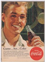 Vintage Print Ad Coca Cola Get Back On Your Game 5 1/2&quot; x 7 1/2&quot; - £2.90 GBP