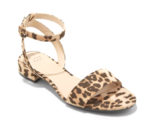 A New Day Women&#39;s Winona Brown Leopard Print Ankle Strap Sandals - £12.04 GBP