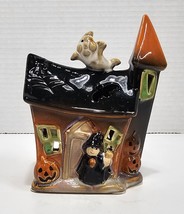 PreOwned Ceramic Halloween Witch House Votive Candle Holder Ghost Jack O... - €10,63 EUR