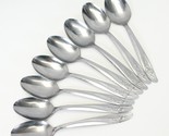 Oneida Roseanne Oval Soup Spoons 6 1/2&quot; Stainless Lot of 8 - $24.49