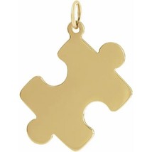 14k Yellow Gold Puzzle Piece Pendant - £315.59 GBP
