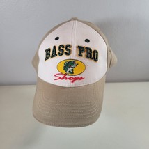 Bass Pro Shops Vintage Hat Tan White Strapback Embroidered Raised Fish Emblem - £14.94 GBP