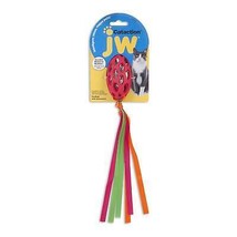 JW Pet Cataction Football with Streamers Cat Toy Red 1ea/One Size - £6.29 GBP
