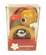 Vintage Schowanek Wood Duck Toy Wooden Bell Rattle 4&quot; Germany  - $551.21 MXN
