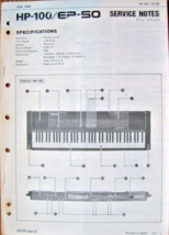 Roland HP-100 EP-50 Electronic Piano Original Service Notes Manual Book,... - £30.62 GBP