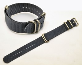 22mm watch band Fits LUMINOX Watches GREY Nylon  4 Rings S/S Buckle Strap - £18.34 GBP