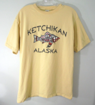 Ketchikan Alaska Mens Size Medium Tshirt Tee Yellow Fish Native American... - $14.80