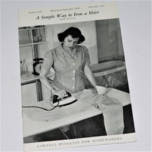 CORNELL BULLETIN FOR HOMEMAKERS ~  A SIMPLE WAY TO IRON A SHIRT ~ 629 / ... - £7.90 GBP