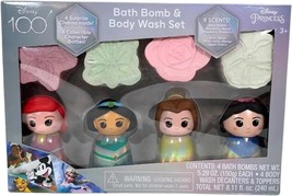 Disney Princess Bath Bomb &amp; Body Wash Set, 8-Piece Set with 4 Scented Body Wash  - £43.15 GBP