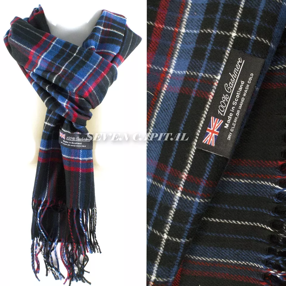 100% Cashmere Plaid Scarf - Warm Winter Scarves for Men &amp; Women (24) - £15.30 GBP