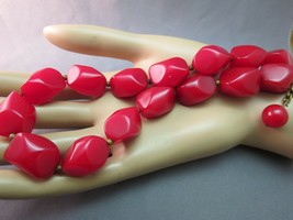 Red Bakelite Art Deco Jumbo 22mm Beads Necklace Strand Cherry Estate 55g Germany - £319.73 GBP