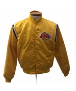 Los Angeles Lakers Bomber Jacket Starter Yellow Satin Basketball NBA VTG... - $250.00 CAD