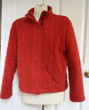 Vtg 90s J. Crew M Red Fleece Quilted Insulated Full Zip Warm Liner Jacket - £20.93 GBP