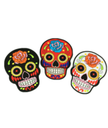 Large Sugar Skull XL XXL Black White Red Embroidery Aztec Large 8 Inch L... - £42.26 GBP