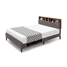 Full Size Velvet Upholstered Open/Close Storage Headboard Platform Bed - $8,462.82 MXN