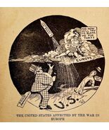 1914 WW1 Print U.S Food Monopoly Satire Higgins Art Antique Military Col... - $641.86 MXN