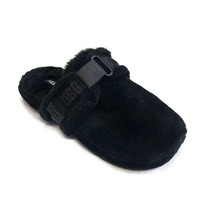 UGG Fluff It Slip On Sheepskin Slippers Mens Size 9 Black Tnl Fluff 1118150 - $60.39