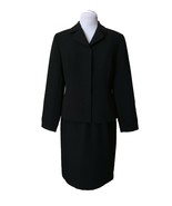 Spenser Jeremy Black Skirt Suit Women&#39;s Size 6P Button Blazer, A-line Skirt - $34.65