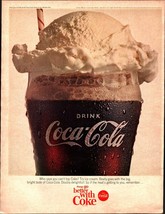 1966 Coca Cola Vintage Print Ad Ice Cream Float Things Go Better With Co... - £20.02 GBP