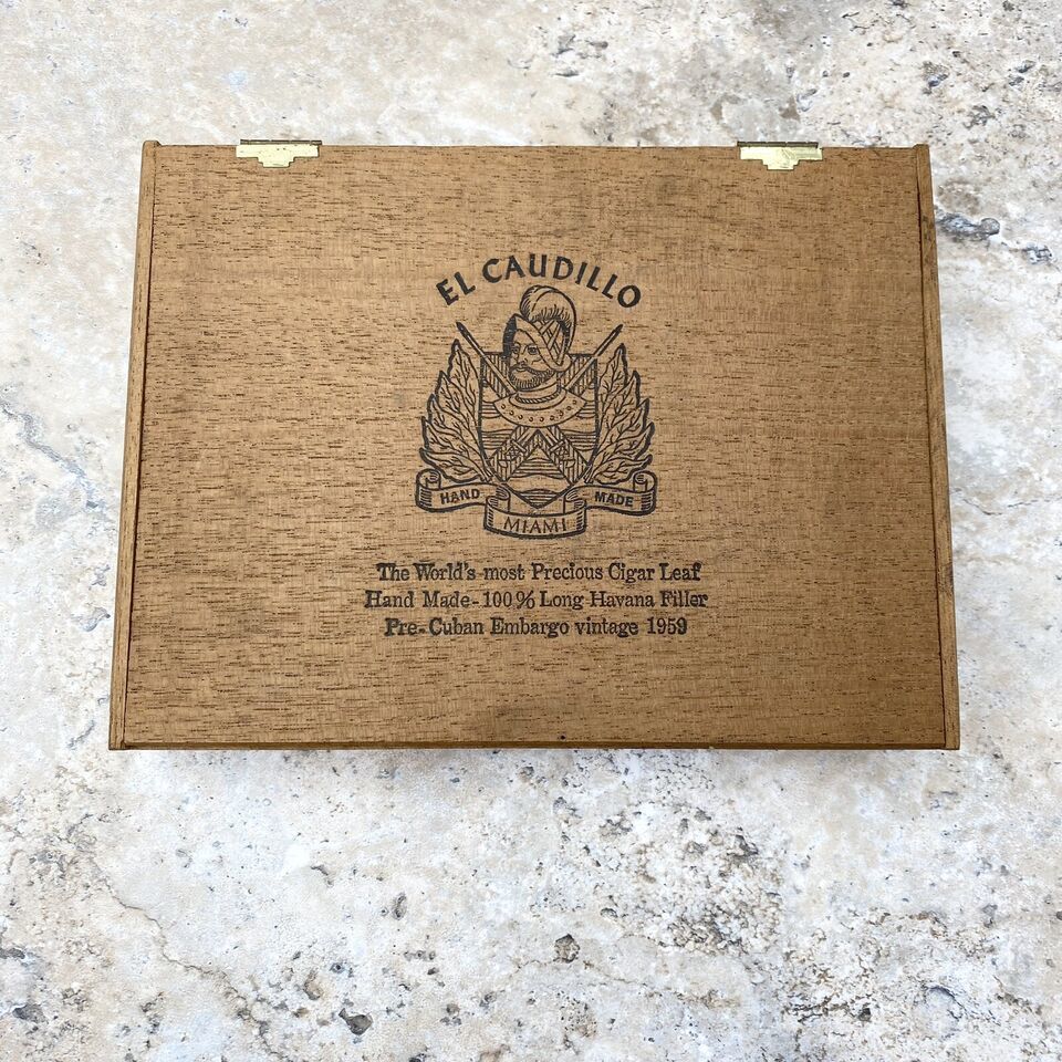El Caudillo Empty Wooden Cigar Box Collectible - $10.39