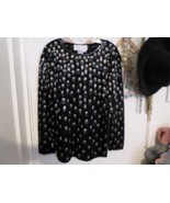 Vintage Adrienne Vittadini Beaded Black Wool Sweater Size L - £38.92 GBP