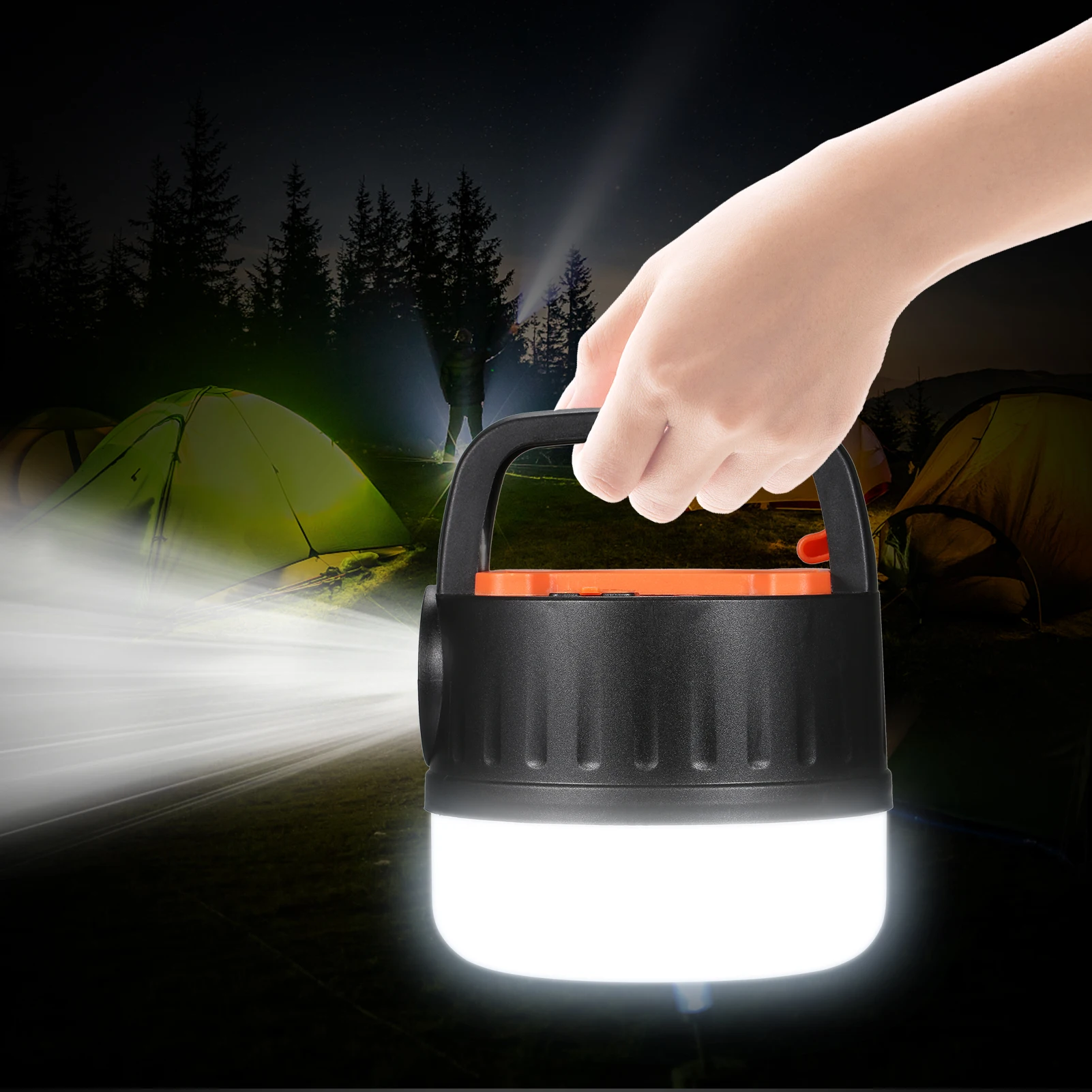 Solar LED Camping Lantern USB Rechargeable Tent Light Hanging Lamp for Outdoor - £14.23 GBP