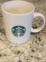 Starbucks 2016 Coffee Cup Mug 14 Oz Green Mermaid Logo Cream Color Ceramic - £6.27 GBP