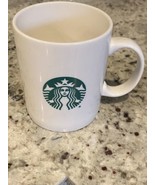Starbucks 2016 Coffee Cup Mug 14 Oz Green Mermaid Logo Cream Color Ceramic - £6.19 GBP