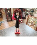 Wooden Christmas Nutcracker 10&quot; School Teacher Glasses Apple Books - $455.40 MXN